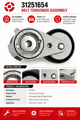 High Quality AC Compressor Drive Belt Tensioner 31251654 for C30 C70 S40 V50 Air Conditioning Replacement Parts