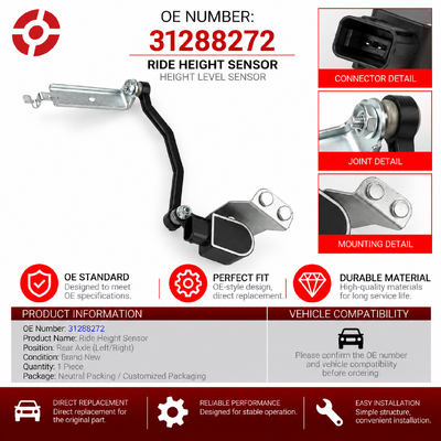 High Quality Front Right Headlight Level Sensor 31288272 for  S60 S80 V60 V70 XC60 XC70 Automatic Headlamp Levelling Parts